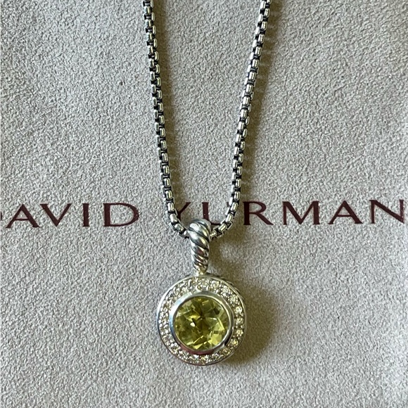 DAVID YURMAN Sterling Silver Lemon Citrine And Diamond Cerise Pendant - Picture 2 of 11